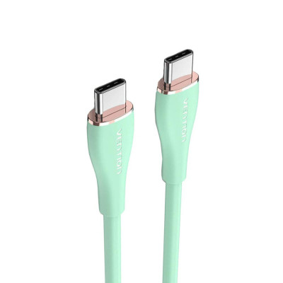 Кабель Vention USB 2.0 C Male to C Male 5A Кабель 2M Светло-зеленый силиконовый тип (TAWGH) - изображение 1
