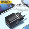 Мережевий зарядний пристрій Essager Camber 20W GaN travel Phone Charger A+C EU  black (ECTAC-HMB01-P) (ECTAC-HMB01-P) - зображення 5