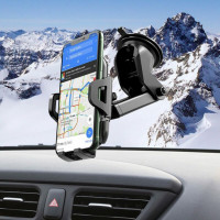 Автотримач для телефона HOCO CA76 Touareg one-touch center console car holder Black  - фото № 8