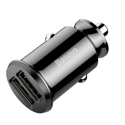 Автомобильное зарядное устройство пристрій Baseus Grain Car Charger 3.1A Black (CCALL-ML01) - изображение 5
