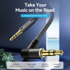 Кабель Vention Cotton Braided 3.5mm Male to Male Right Angle Audio Cable 2M Black Aluminum Alloy Type (BAZBH) - зображення 2