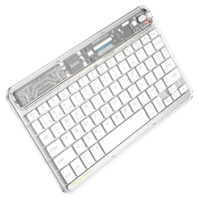 Клавіатура HOCO S55 Transparent Discovery edition wireless BT keyboard Space White - зображення 1