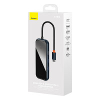 USB-хаб Baseus AcmeJoy 8-Port Type-C HUB Adapter（Type-C to HDMI*1+USB3.0*2+USB2.0*1+Type-C PD&Data*1+RJ45*1+SD/TF*1）Dark Grey (Цвет Темно-серый) - фото № 2