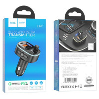 АЗП з FM-модулятором HOCO E62 Fast PD20W+QC3.0 car BT FM transmitter Black (Колір Черный) - фото № 8