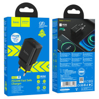 Мережевий зарядний пристрій HOCO N27 Innovative single port PD20W charger Black (Цвет Черный) - фото № 6