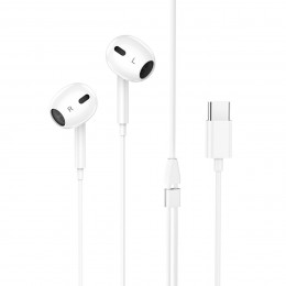 Навушники HOCO M1 Max crystal earphones for Type-C with mic White