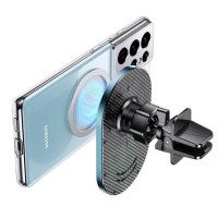 Автотримач для телефона з БЗП Usams US-CD170 Magnetic Car Wireless Charging Phone Holder (Air Vent) 15W (With Magnetic Ring) Grey (Цвет Серый) - фото № 5