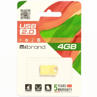 Flash Mibrand USB 2.0 Hawk 4Gb Gold - зображення 2