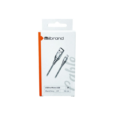 Кабель Mibrand MI-14 Fishing Net Charging Line USB for Micro 2A 1m Black/Grey (MIDC/14MBG) - зображення 2