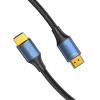 Кабель Vention Cotton Braided HDMI-A Male to Male HD v2.1 Cable 8K 5M Blue Aluminum Alloy Type (ALGLJ) (Синий)- № 4