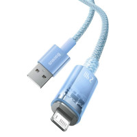 Кабель Baseus Explorer Series Fast Charging Cable with Smart Temperature Control USB to iP 2.4A 1m Blue (Колір Синий) - фото № 6