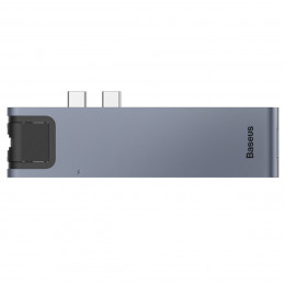 USB-Hub Baseus Thunderbolt C+Pro Seven-in-one smart HUB docking station Grey