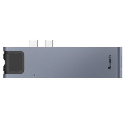 Док-станція USB-Hub Baseus Thunderbolt C+Pro Seven-in-one Smart HUB сірий (CAHUB-L0G) - зображення 1