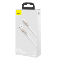 Кабель Baseus Cafule Series Metal Data Cable USB to IP 2.4A 2m White (Колір Білий) - фото № 2