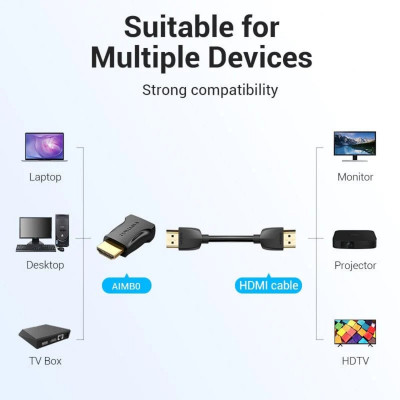 Адаптер Vention HDMI Male to Female Adapter Black (AIMB0) - зображення 3