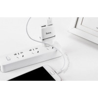 Мережевий зарядний пристрій HOCO C12 Smart dual USB charger 12W White (Колір 7068) - фото № 2