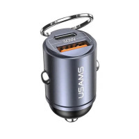 Автомобільний зарядний пристрій Usams US-CC206 C38 PD30W A+C Dual Ports Fast Charging Invisible Ring Car Charger tarnish (Цвет Tarnish) - фото № 2