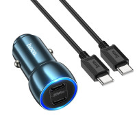 Автомобільний зарядний пристрій HOCO Z48 Tough 40W dual port(2C) car charger set(Type-C to Type-C) Sapphire Blue (Колір Sapphire Blue), Атикул k41637 |  купить на VILKI.NET - фото № 1