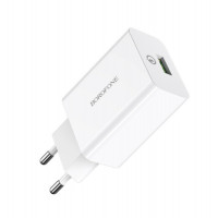 Мережевий зарядний пристрій BOROFONE BA21A Long journey single port QC3.0 charger 18W White