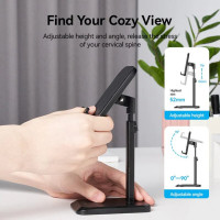Тримач для телефона Height Adjustable Desktop Cell Phone Stand Black Aluminum Alloy Type (KCQB0) (Колір Black) - фото № 6