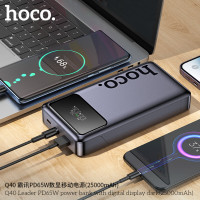 Зовнішній акумулятор HOCO Q40 Leader PD65W power bank with digital display dark (25000mAh) Metal Gray (Колір Metal Gray) - фото № 8