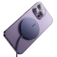 Бездротовий зарядний пристрій Baseus Simple Mini3 Magnetic Wireless Charger 15W Dusty Purple (Колір Dusty-Purple) - фото № 5