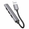 USB-хаб HOCO HB26 4 in 1 adapter(USB to USB3.0+USB2.0*3) Metal Gray (Metal Gray)- № 3