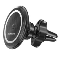 Тримач для мобiльного з БЗП BOROFONE BH45 Mobile magnetic wireless charging car holder (Колір Черный), Атикул k14949 |  купить на VILKI.NET - фото № 1