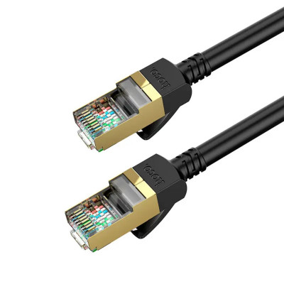 Кабель HOCO US02 Level pure copper gigabit ethernet cable(L=3M) Black - зображення 2