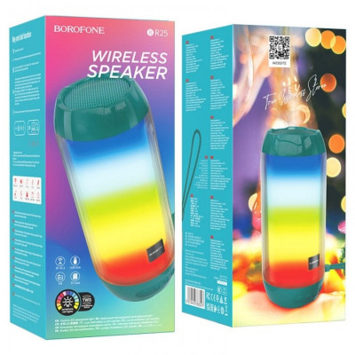 Портативна колонка BOROFONE BR25 Crazy sound colorful luminous BT speaker Peacock Blue - зображення 2