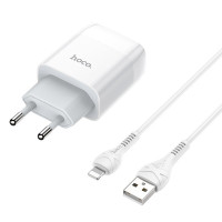 Мережевий зарядний пристрій HOCO C72A Glorious single port charger set (iP) 10.5W White