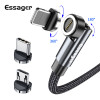 Кабель Essager Universal 540 Ratate 3A Магнитный USB-кабель для зарядки Lightning 1м серый (EXCCXL-WX0G) (EXCCXL-WX0G)