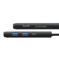 USB-хаб Baseus Lite Series 6-Port Type-C HUB Docking Station (Type-C to HDMI+USB3.0*2+PD+SD/TF) Black (Колір 7073) - фото № 4