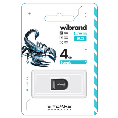 Flash Wibrand USB 2.0 Scorpio 4Gb Black - изображение 2