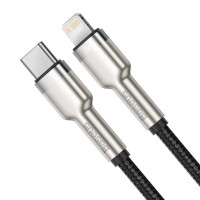 Кабель Baseus Cafule Series Metal Data Cable Type-C to iP PD 20W 1m Black (Цвет Черный) - фото № 4