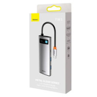 USB-хаб Baseus Metal Gleam Series 7-Port  HUB Space Grey （Type-C to HDMI4K@60Hz*1+USB3.0*3+PD*1+SD/TF*1) (Цвет Space Gray) - фото № 2
