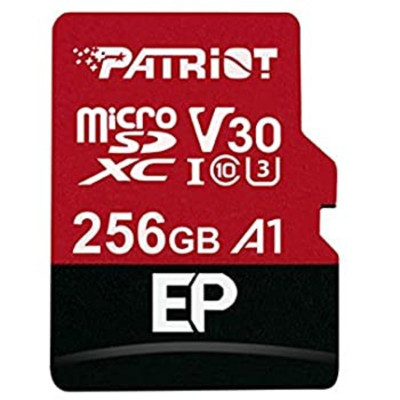microSDXC (UHS-1 U3) Patriot EP Series 256Gb class 10 V30 (R-100MB/s, W-80MB/s) (adapter SD) - зображення 1