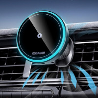 Автотримач для телефона з БЗП ESSEGER element magnetic wireless charging car holder 15W Black (Цвет 7073) - фото № 4