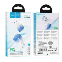 Мережевий зарядний пристрій HOCO C101A single port PD20W charger Ice Blue (Колір Ice-Blue) - фото № 5
