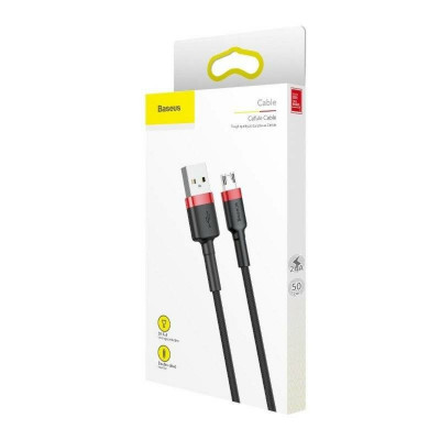 Кабель Baseus Cafule Cable USB For Micro 2.4A 1м Красный+Черный (CAMKLF-B91) - изображение 6