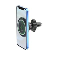 Тримач для мобiльного з БЗП BOROFONE BH45 Mobile magnetic wireless charging car holder (Колір Черный) - фото № 3