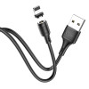 Кабель HOCO X52 USB to Ip 3A, 1m, PVC, PVC connectors, magnetic, Black (6931474735522) - изображение 2