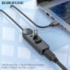 Адаптер Borofone DH6 Erudite 4-в-1 Ethernet-адаптер 100 Мбит/с (USB to USB2.0*3+RJ45)(L=1,2M) Черный (6941991104275) - изображение 3