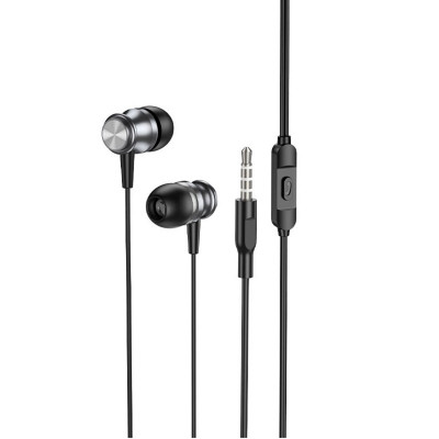 Навушники BOROFONE BM75 Platinum metal universal earphones with microphone Metal Gray (BM75MG) - зображення 1