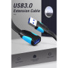 Кабель Подовжувач Vention Flat USB3.0 Extension Cable 2M Black (VAS-A13-B200) - зображення 3