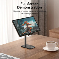 Тримач для телефона Height Adjustable Desktop Cell Phone Stand Black Aluminum Alloy Type (KCQB0) (Колір Black) - фото № 7
