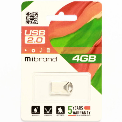 Flash Mibrand USB 2.0 Hawk 4Gb Silver - изображение 2