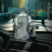 Автотримач для телефона HOCO CA76 Touareg one-touch center console car holder Black (Колір Черный) - фото № 6