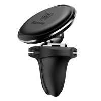 Автотримач для телефона Baseus Magnetic Car Mount Phone Holder with Cable Clip Air Vent Version Cluster Black