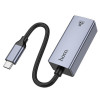 Мережевий адаптер HOCO UA37 Type-C ethernet adapter (1000 Mbps) Metal Gray (Metal Gray)- № 4